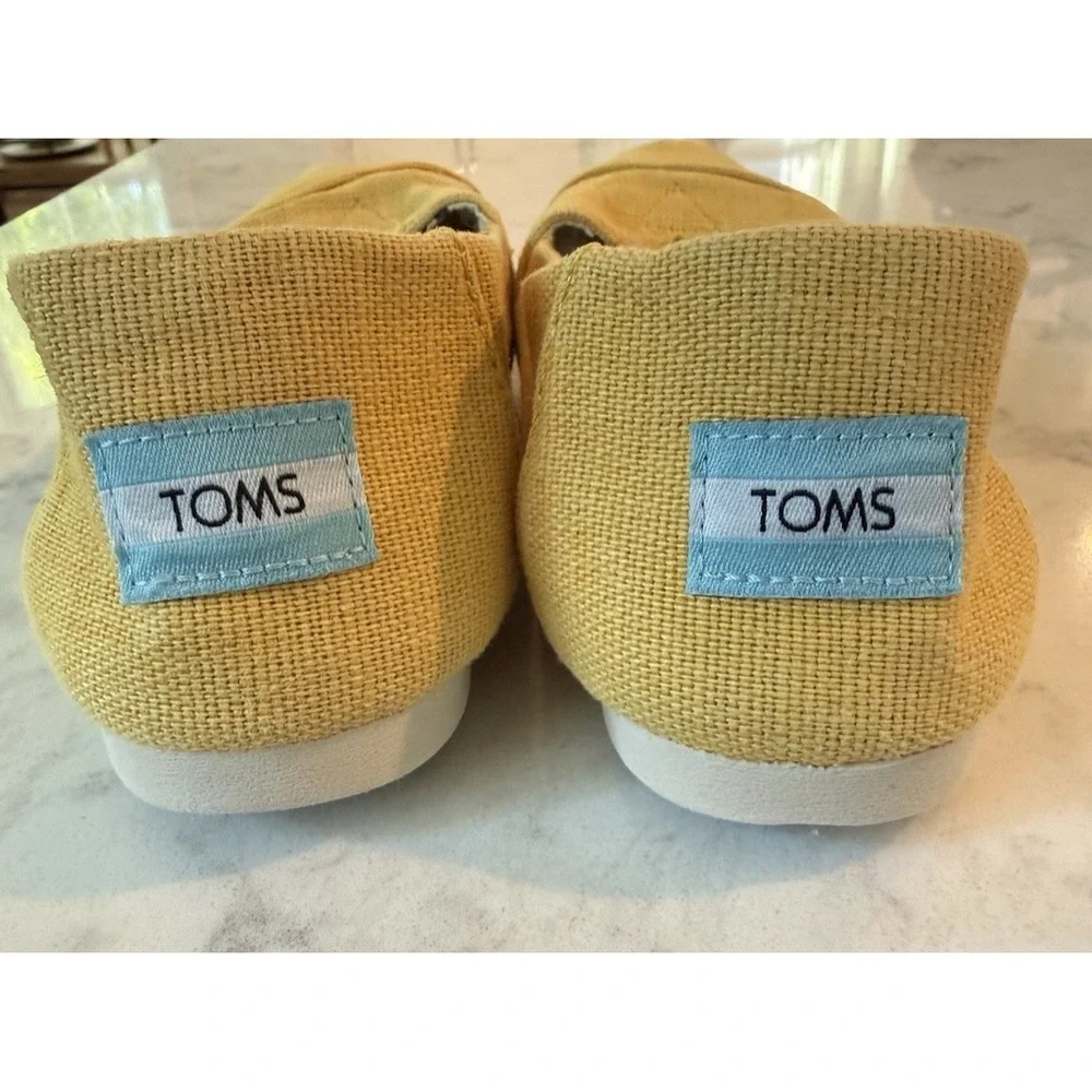 TOMS Alpargata Heritage Eco Women's‎ Slip On Canvas Shoes Yellow Flats Size 7